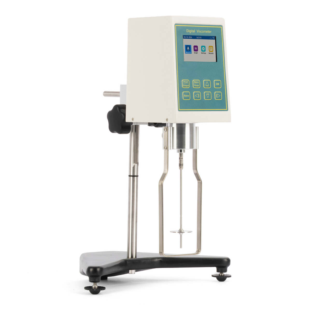 Digital Rotational Viscometer, 40 - 40,000,000 mPa·s, No. 21, 27, 28, 29 Small-Sample Spindles, 7.1-13.5 mL, 50 - 10,000,000 mPa·s, ±1%, 0.1-200 rpm, RS232