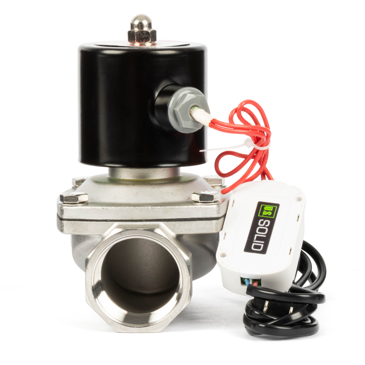 Stainless Steel Solenoid Valve 1-1/2" - 110V AC Smart Wi-Fi APP-Controlled Normally Closed