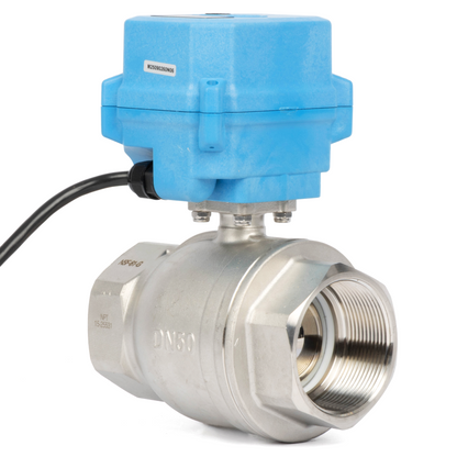 2" messinkimoottorinen palloventtiili - 110 V AC messinki sähköinen palloventtiili, automaattinen palautus, normaalisti kiinni