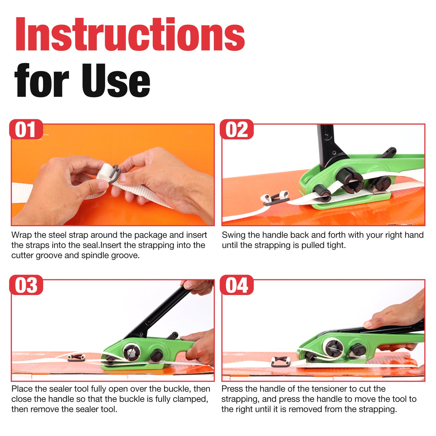 U.S. Solid Kit Pengencang Tali Pengemas Tugas Berat Alat Penyegel Pengencang Palet