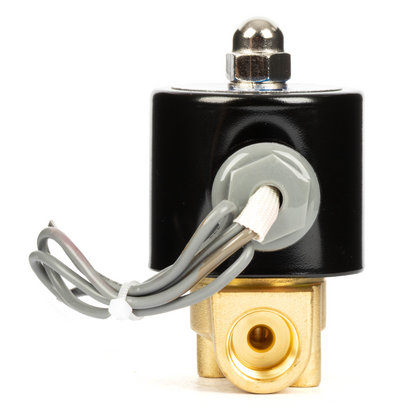 3/8" Brass Solenoid Valve - 24V DC Normally Closed, Viton Seal