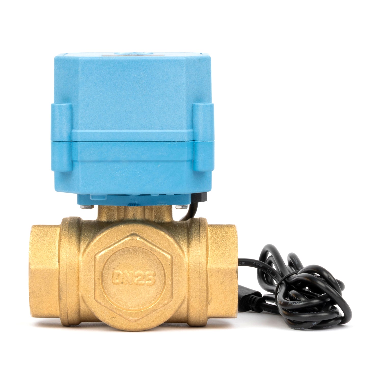 1" WiFi Älykäs moottoroitu palloventtiili, 3-tie 4-asentoinen messinki, USB-virtalähde, LED-tilanilmaisin, virtaussuunnan ikkuna