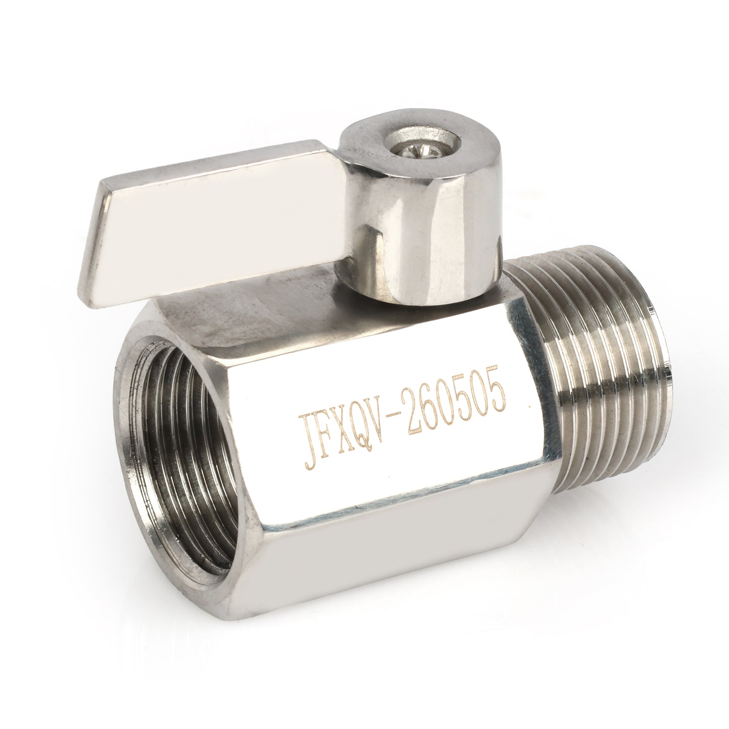 U.S. Solid 2 stk. 1/4" minikuleventil 304 rustfritt stål hunn × hann NPT gjenger