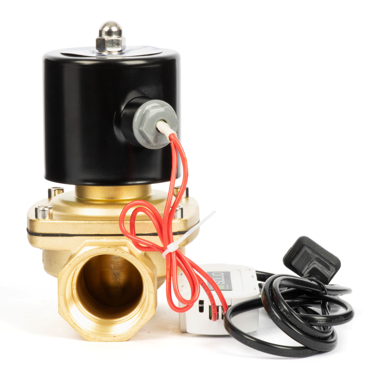 Brass Solenoid Valve 1-1/4" - 110V AC Smart Wi-Fi APP-Controlled Normally Closed