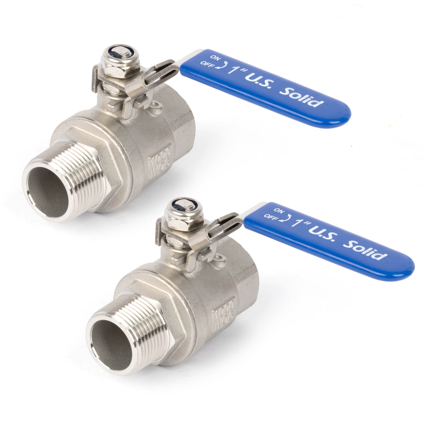1" Ball Valve, Pack of 2 – Male x Female 316 Stainless Steel Heavy Duty, 1000WOG, Full Port with Anti-Misoperation Lock