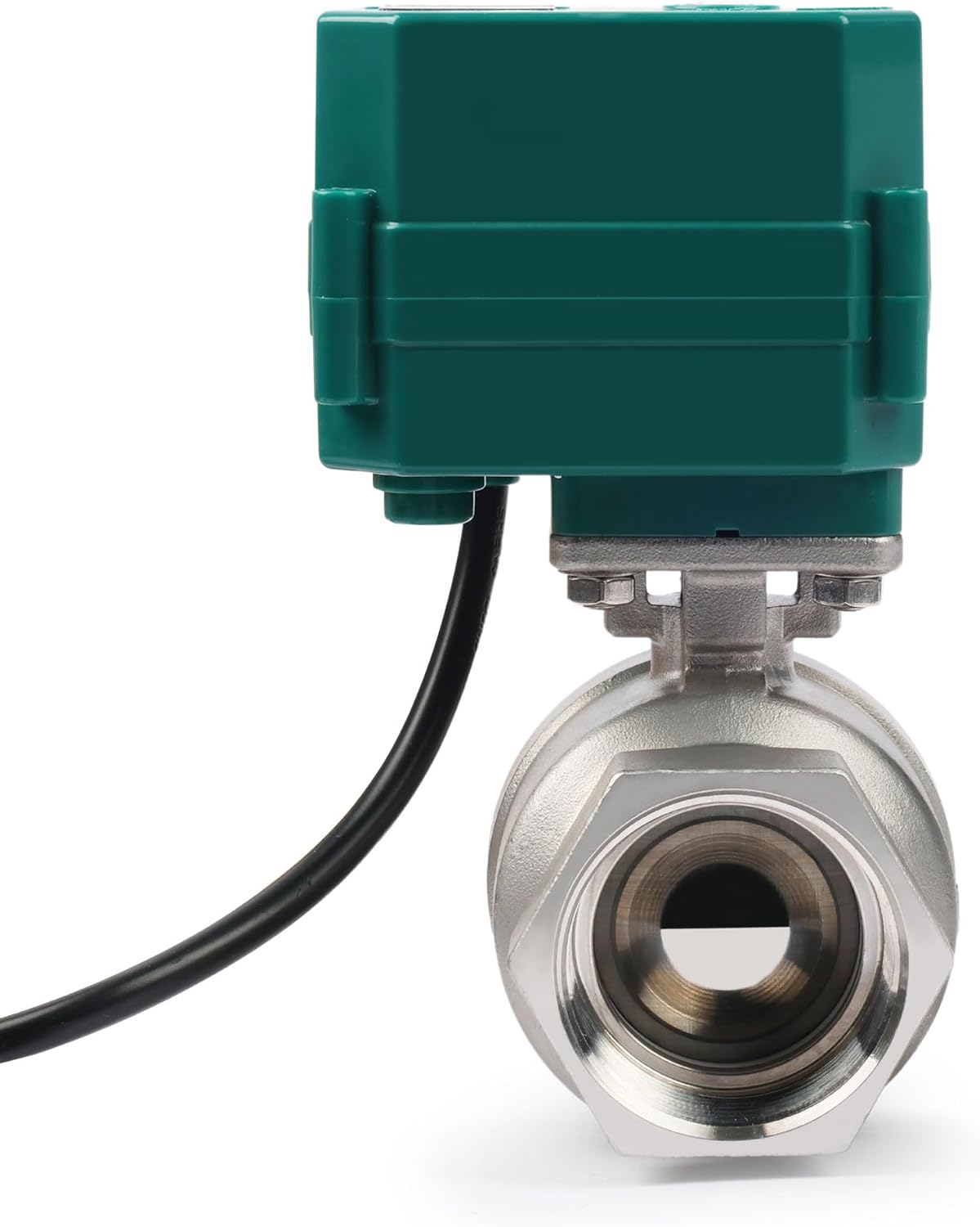 U.S. Solid 1-1/2" Motorized Ball Valve, 110VAC, Stainless Steel, Auto Return, Normally Closed, with US Plug