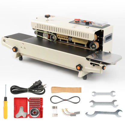 Horizontal Continuous Bag Band Sealer Extra Wide 0.98" Sealing Machine