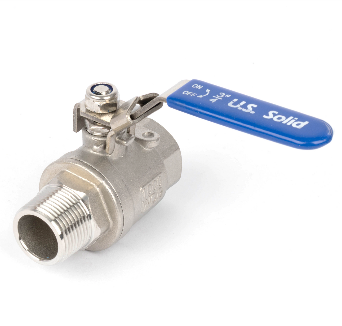 3/4" Ball Valve – Male x Female 316 Stainless Steel Heavy Duty, 1000WOG, Full Port with Anti-Misoperation Lock