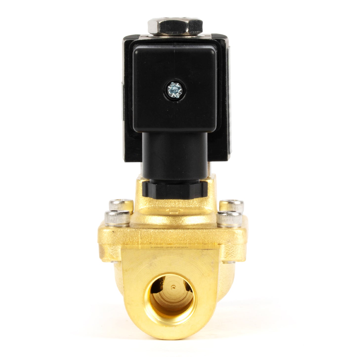 Katup Solenoid Kuningan 3/8" - 110V / 220V AC, Tertutup Normal, 4,4-232 PSI, Segel VITON