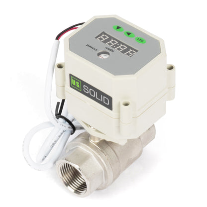 3/4" Motorized Ball Valve with Timer, Auto-Return Fail Safe & Power-Off Memory, 2-Way 304SS Electric Actuator, IP67, AC/DC 9-24V