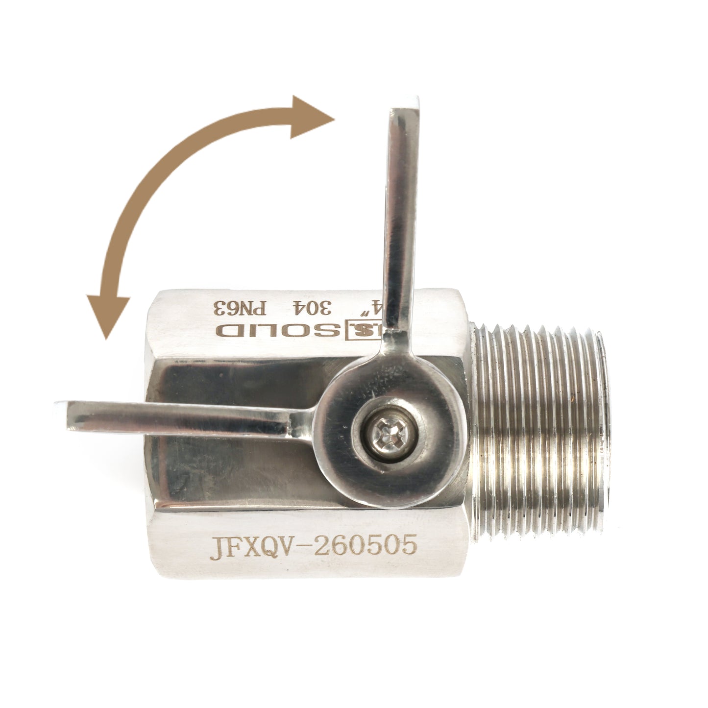 U.S. Solid 2 stk. 1/4" minikuleventil 304 rustfritt stål hunn × hann NPT gjenger