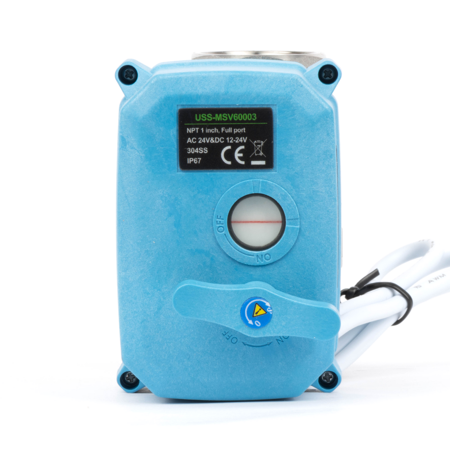 1" Quick-Release Motorized Ball Valve - 304 Stainless Steel, DC12~24V/AC24V, 2-Wire Auto-Return with Manual Override, IP67