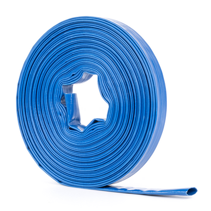1" x 100 ft Verstärkter PVC-Flachschlauch - 1,2 mm Wandstärke, 4 Schlauchschellen (ohne Anschlüsse)
