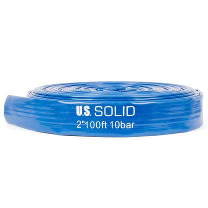 Selang PVC Pipih Bertulang 2" x 100 kaki - Dinding 2mm, 4 Penjepit Selang (Tanpa Fitting)