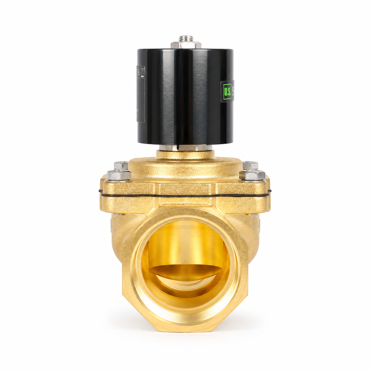 Électrovanne 2" - Laiton 110/220 V CA normalement fermée avec joint Viton, type boîte de jonction