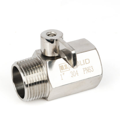 U.S. Solid 2 stk. 1/4" minikuleventil 304 rustfritt stål hunn × hann NPT gjenger