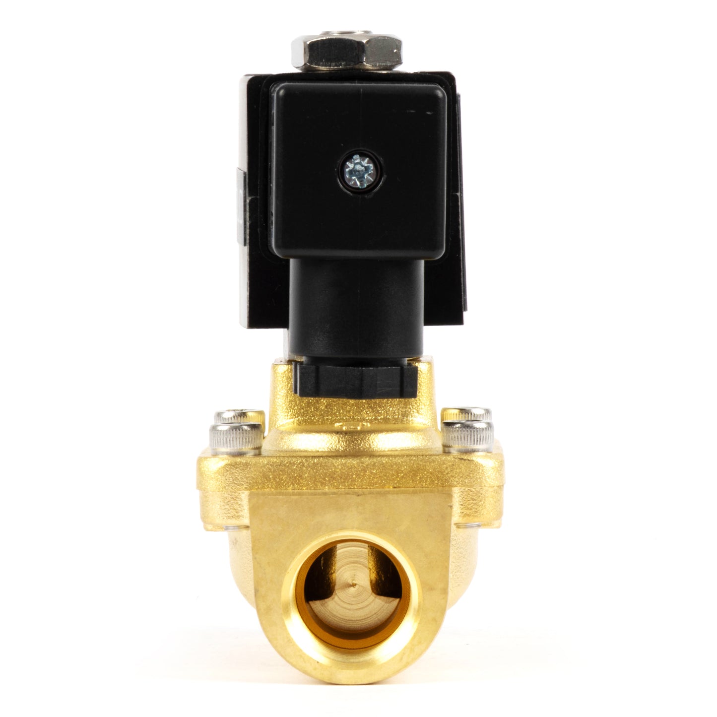 1/2" messing magnetventil - 24V DC, normalt lukket, 4,4-232 PSI, VITON pakning