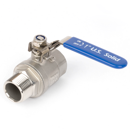 1" Ball Valve, Pack of 2 – Male x Female 304 Stainless Steel Heavy Duty, 1000WOG, Full Port with Anti-Misoperation Lock