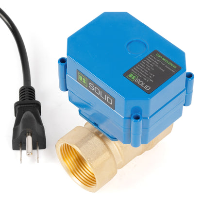 1-1/4" motoriserad kulventil i mässing med kägla, standardport, 110V/220V AC automatisk återgång, normalt öppen