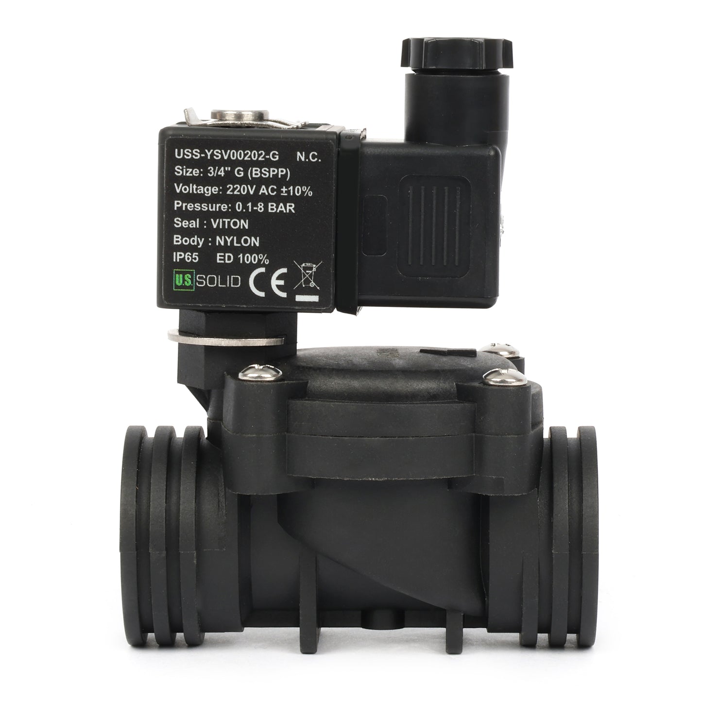 1/2인치 스테인리스 스틸 솔레노이드 밸브 - 110V/220V AC, 상시 개방형, 4.4-232 PSI, VITON 씰