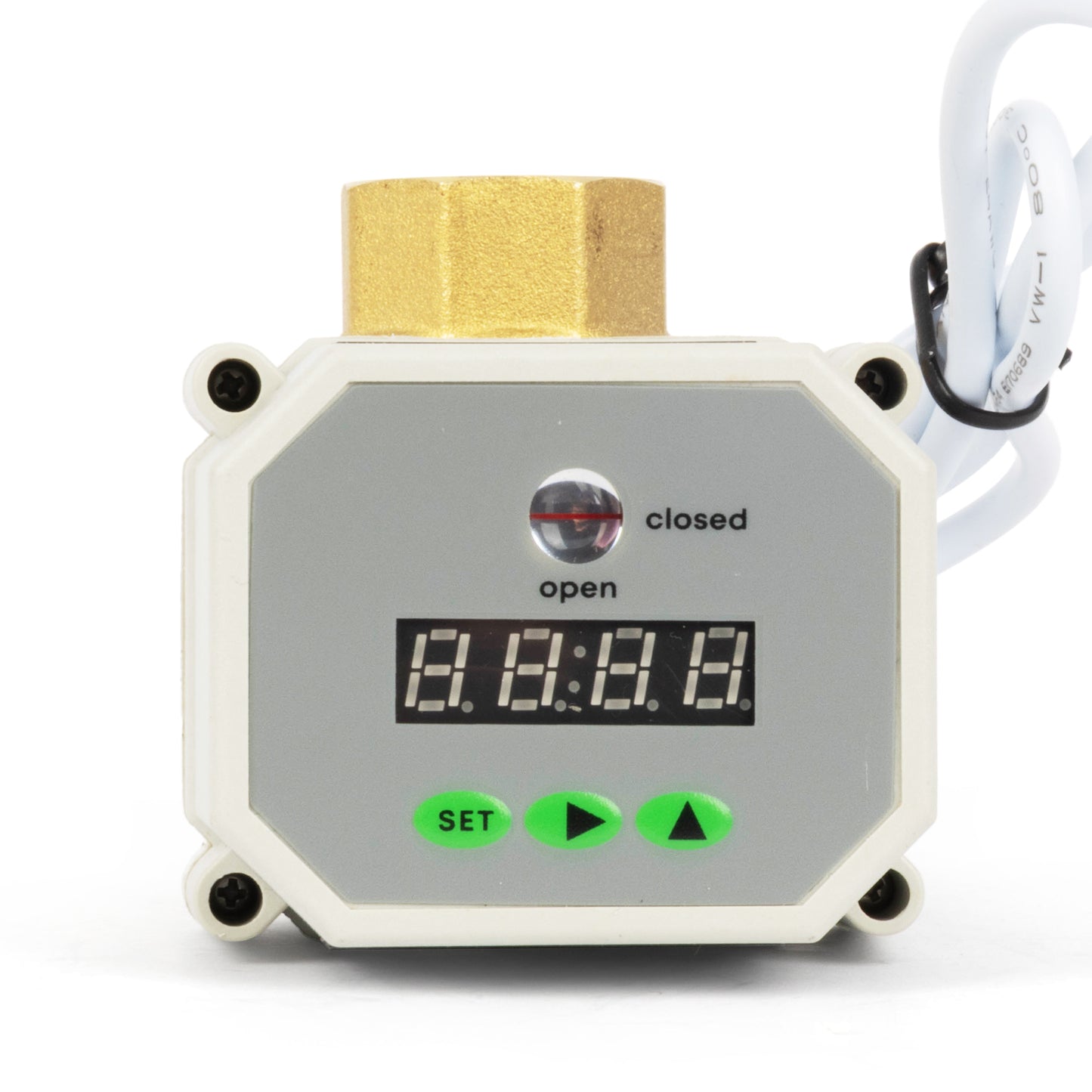 3/4" Motorized Ball Valve with Timer, Auto-Return Fail Safe & Power-Off Memory, 2-Way Brass Electric Actuator, IP67, AC/DC 9-24V
