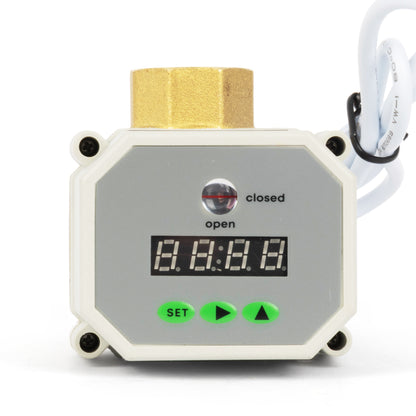 3/4" Motorized Ball Valve with Timer, Auto-Return Fail Safe & Power-Off Memory, 2-Way Brass Electric Actuator, IP67, AC/DC 9-24V