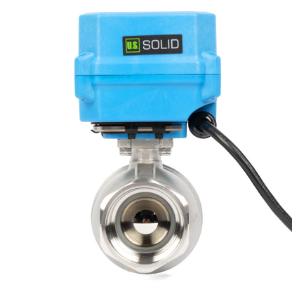 1-1/2" Stainless Steel Motorized Ball Valve - 110V AC Brass Electric Ball Valve, Auto Return, Normally Closed