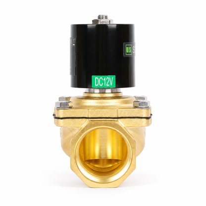 1-1/2"-Magnetventil – Messing, 12 V DC, normalerweise geschlossen, mit Viton-Dichtung, Anschlussdosentyp
