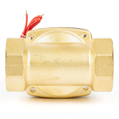 2" Brass Solenoid Valve - 24V DC Normally Closed, Viton Seal