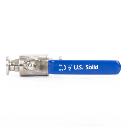 1/2" Tri Clamp Ball Valve 304 Stainless Steel (1/2" Tube OD) with 2 Silicone Gaskets
