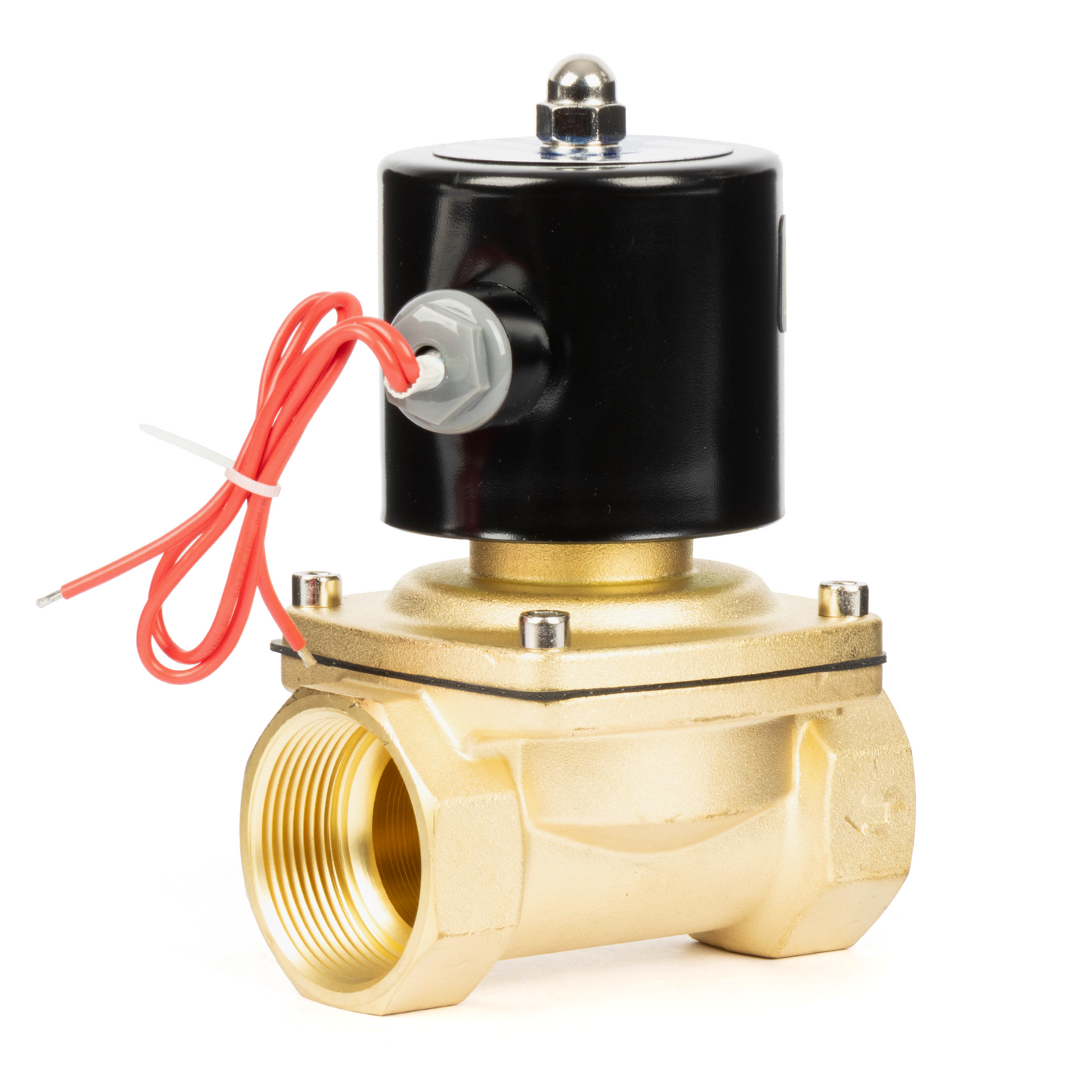 1-1/2" Brass Solenoid Valve - 24V DC Normally Closed, Viton Seal