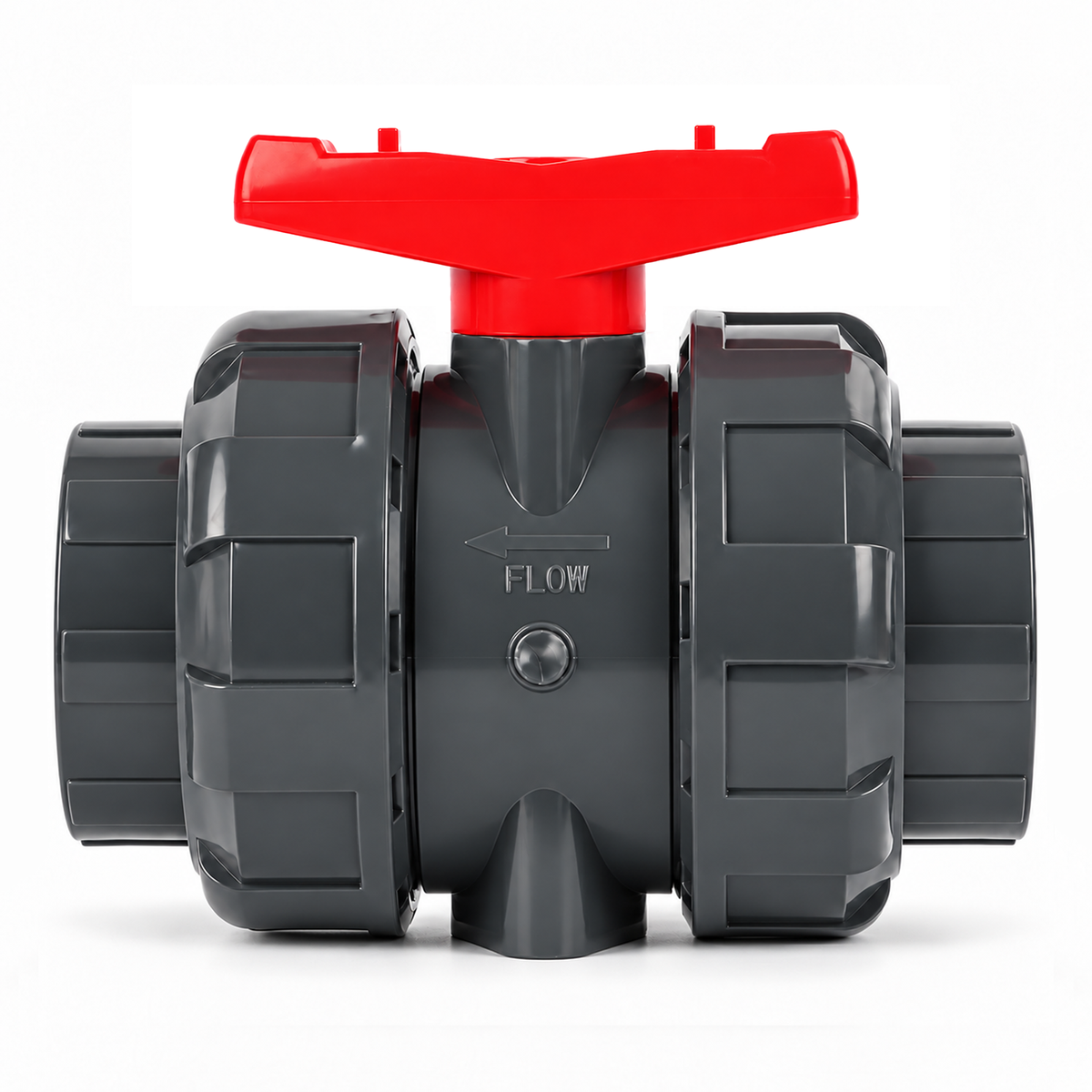4" PVC True Union Ball Valve, Full Port, Slip Socket, Schedule 40 and 80 Compatible, 150 psi, PTFE Seat, EPDM O-Ring