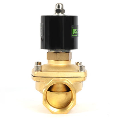 U.S. Solid Magnetventil – 1-1/2" 12 V DC, elektrisches Magnetventil aus Messing, normalerweise offen, VITON-Dichtung