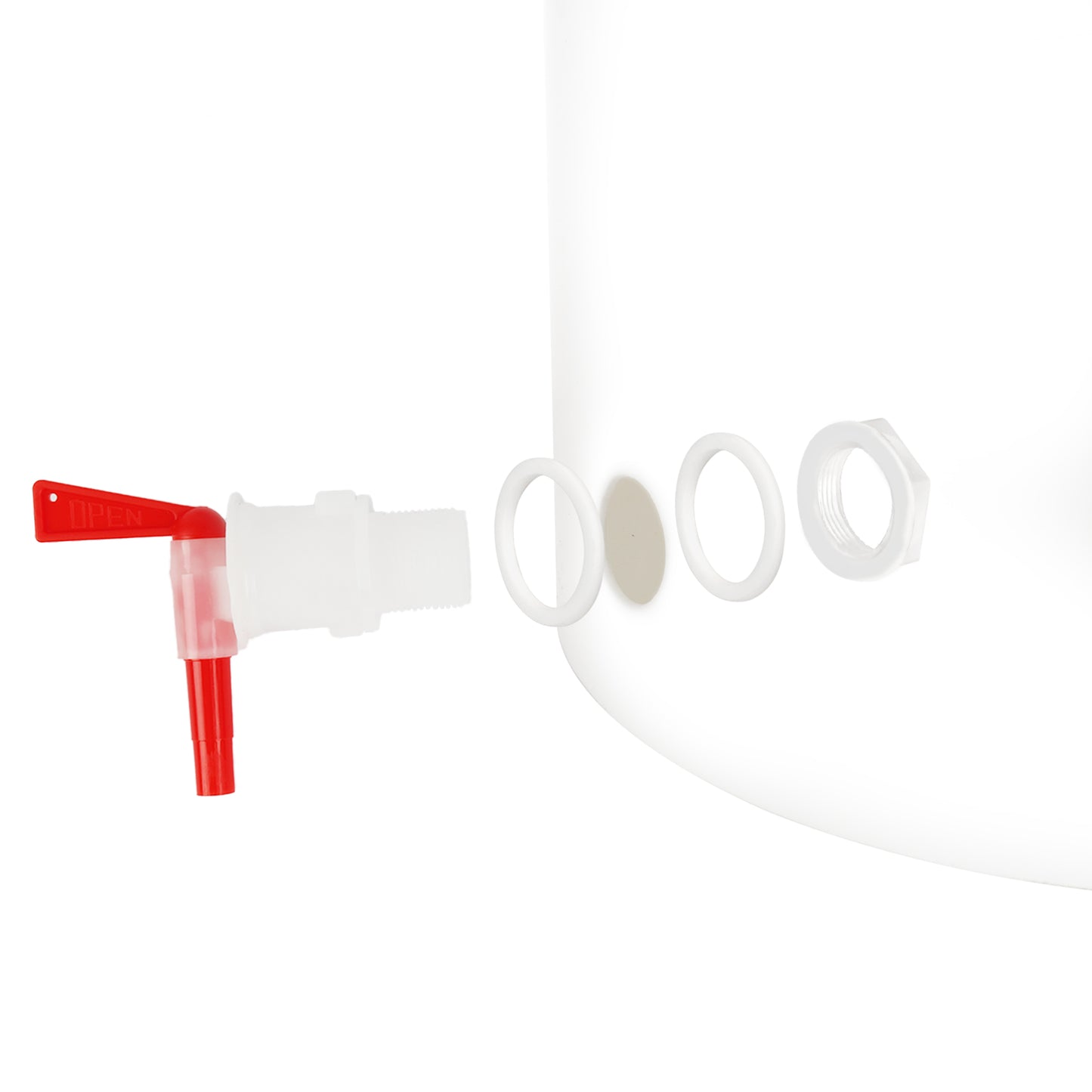 6.5갤런 플라스틱 발효통 - 나사형 뚜껑, 수도꼭지 및 에어락이 있는 식품 등급 발효기