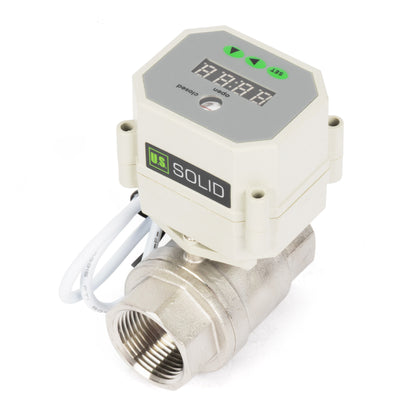 1" Motorized Ball Valve with Timer, Auto-Return Fail Safe & Power-Off Memory, 2-Way 304SS Electric Actuator, IP67, AC/DC 9-24V