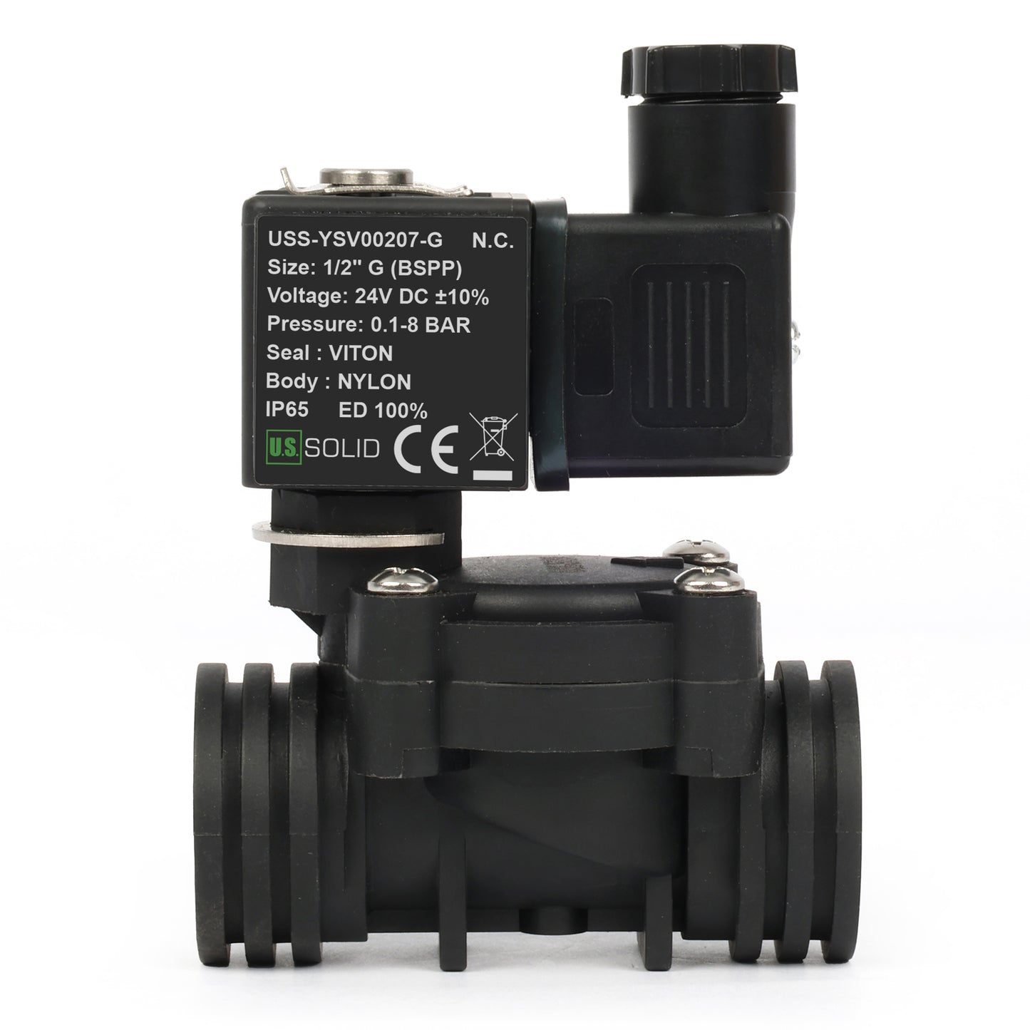 1/2인치 스테인리스 스틸 솔레노이드 밸브 - 110V/220V AC, 상시 개방형, 4.4-232 PSI, VITON 씰