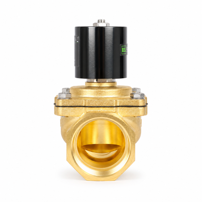Électrovanne 2" - Laiton 24 V CC normalement fermée avec joint Viton, type boîte de jonction
