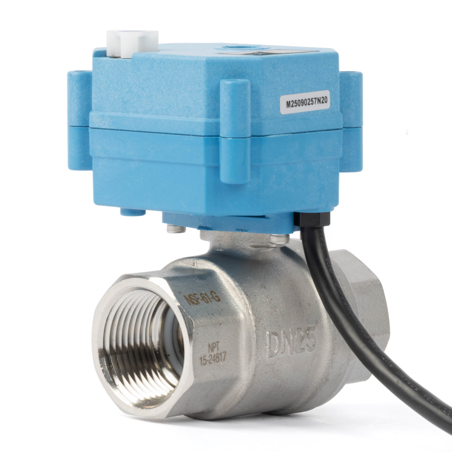 Vanne à boisseau sphérique motorisée en laiton 1" - Vanne à boisseau sphérique électrique 110 V CA, retour automatique, normalement fermée