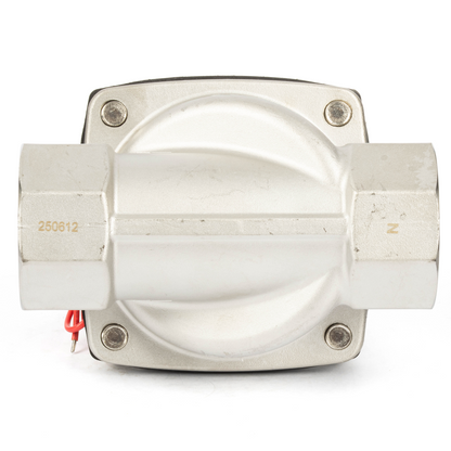 2" Stainless Steel Solenoid Valve - 24V DC Normally Closed, Viton Seal
