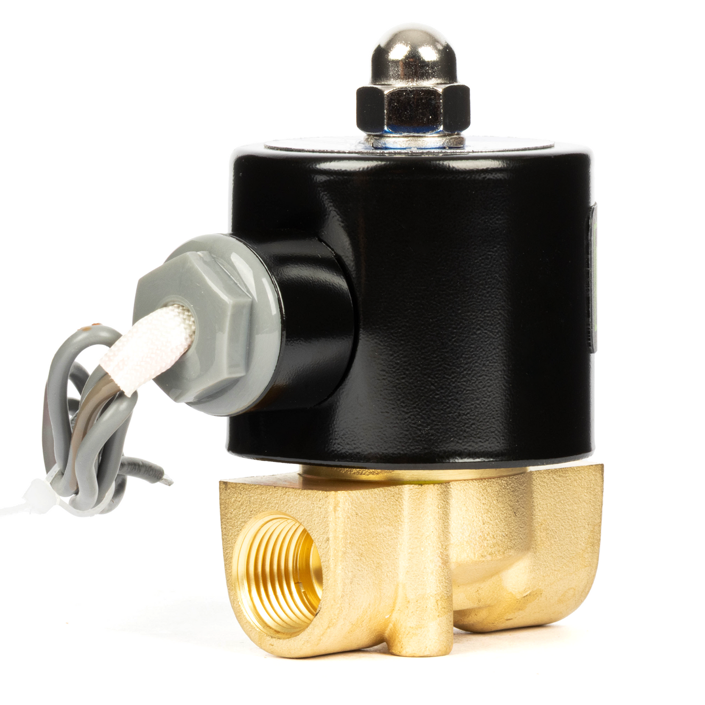 3/8" Brass Solenoid Valve - 24V DC Normally Closed, Viton Seal
