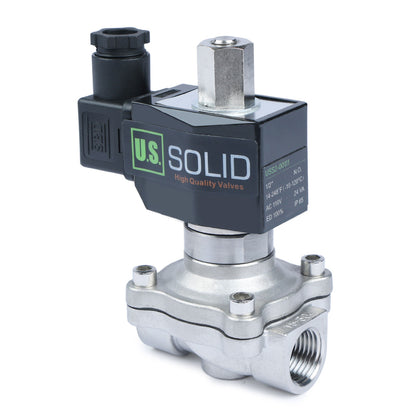 Válvula solenoide de 3/4” - Válvula eléctrica de acero inoxidable de 24 V CC, normalmente abierta, sello de Viton