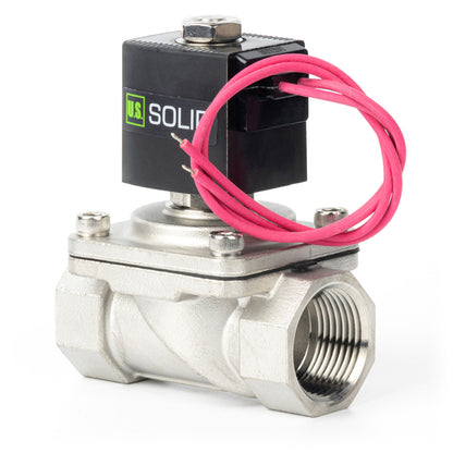 Válvula solenoide de 1" - Acero inoxidable 12 V CC Normalmente cerrada con sello de Viton