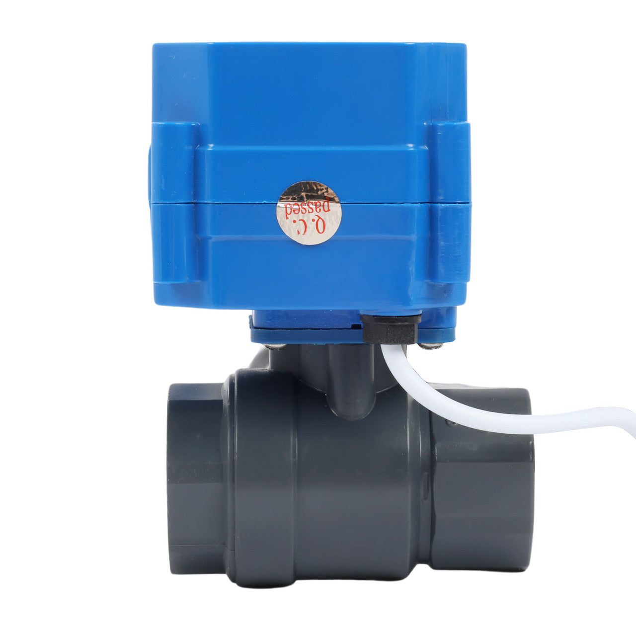 3/4" UPVC Motorized Ball Valve - 9-36V AC/DC Plastic Electrical Ball Valve with Standard Port, 2 Wire Auto Return, Normally Open