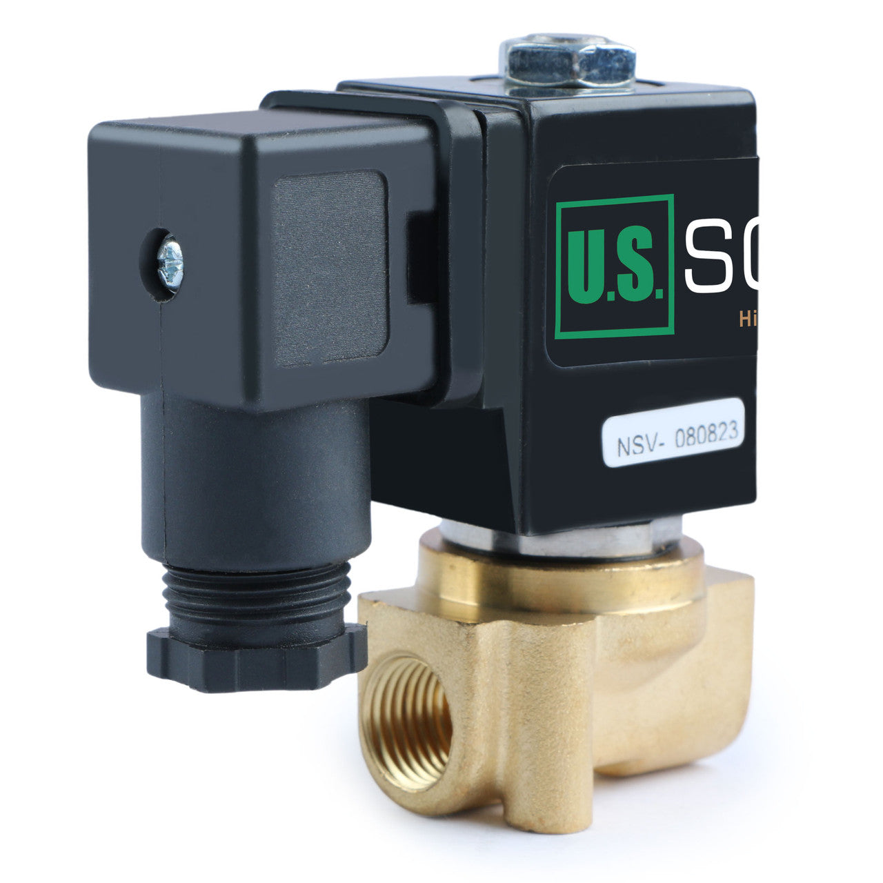 U.S. Solid 1/4" Brass Electric Solenoid Valve 12V DC Normally Closed VITON Air Water Oil Fuel