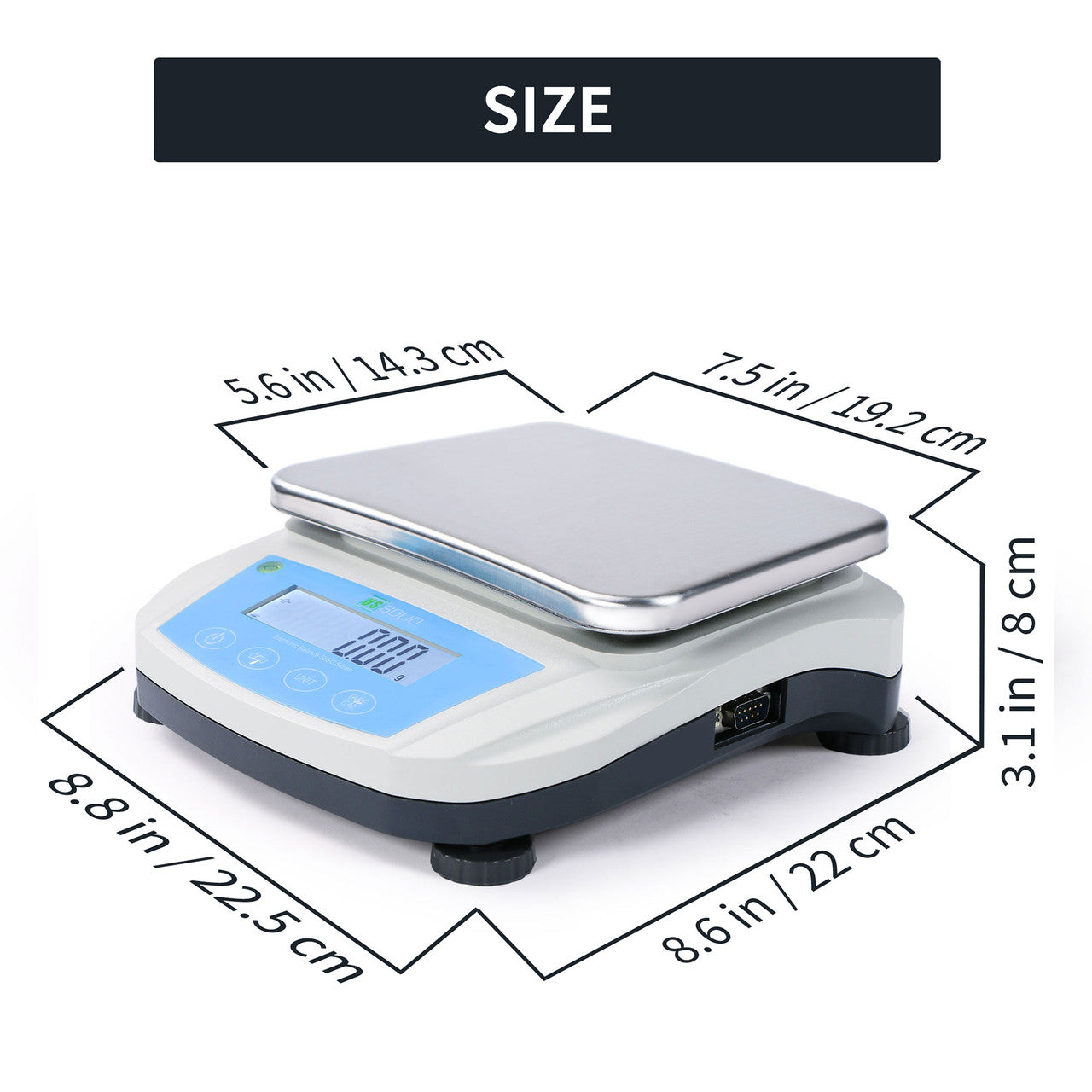 U.S. Solid Precision Balance Digital Lab Scale 5kg x 0.01g, RS232 Interface