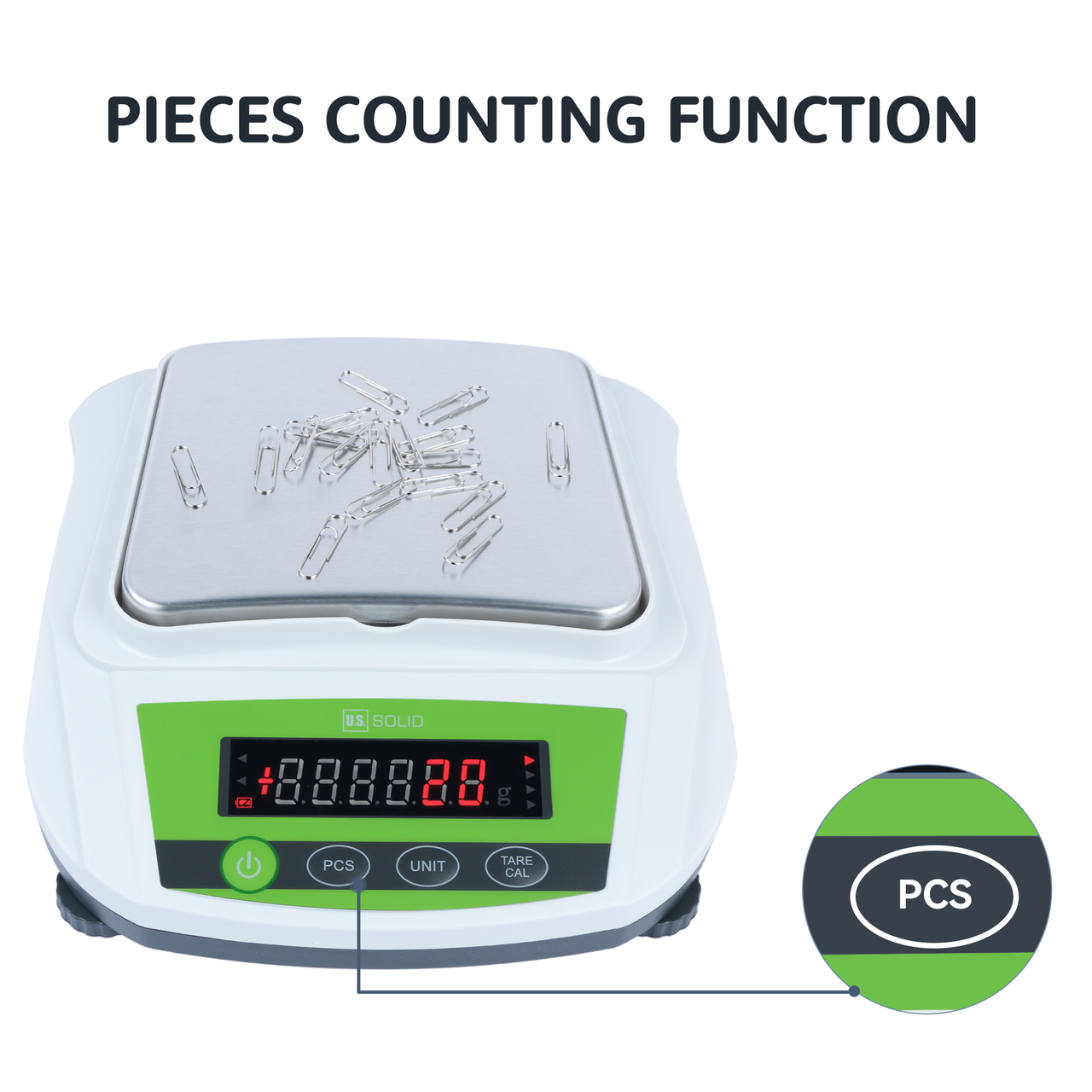 U.S. Solid Precision Balance 0.01 g x 3 kg/6.6 lbs for Routine Weighing