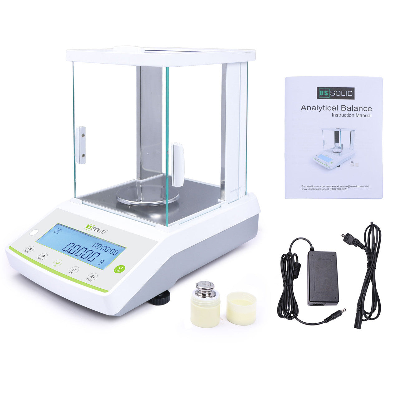 U.S. Solid 0.1 mg Analytical Balance– Density and Dynamic Weighing,  0.0001 g x 500 g