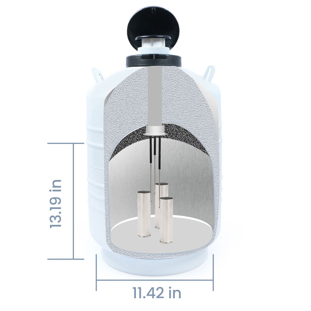 20L Liquid Nitrogen Tank LN2 Dewar Cryogenic Container with Straps