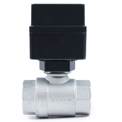 3/4" Motorized Ball Valve - Stainless Steel Electric Ball Valve with 3 Indicator Lights - 2 Wire Auto Return, Normally Closed, 9-36V AC/DC by U.S. Solid