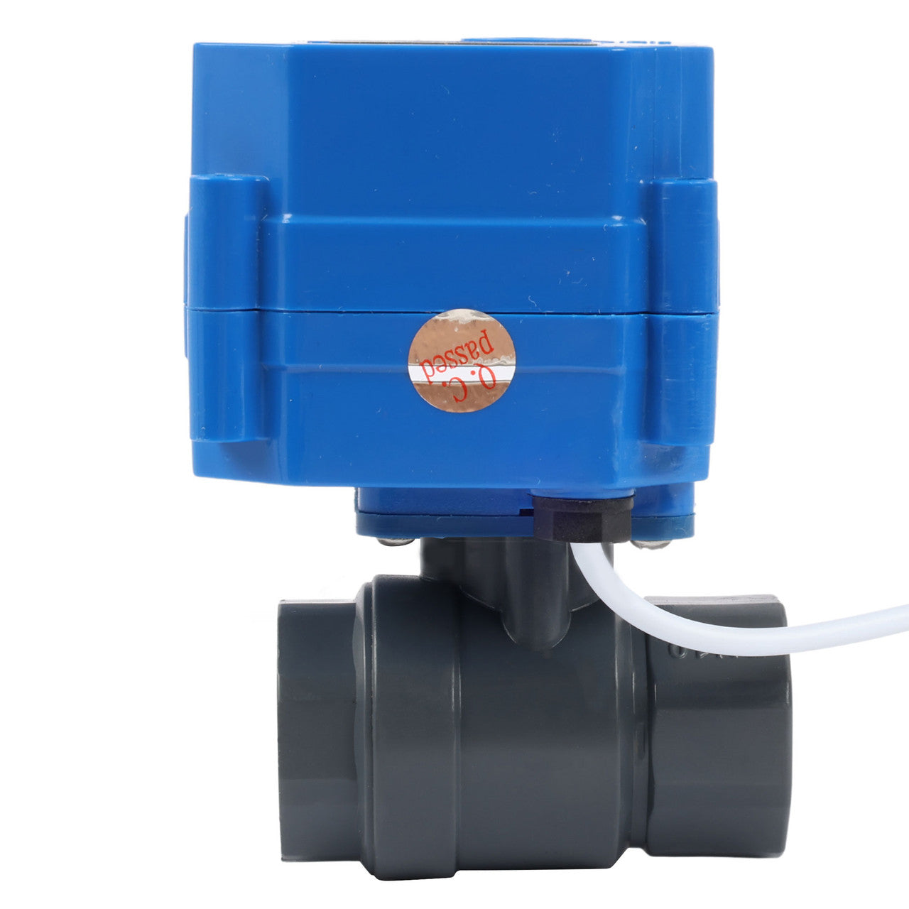 1/2" UPVC Motorized Ball Valve - 9-36V AC/DC Plastic Electrical Ball Valve with Standard Port, 2 Wire Auto Return, Normally Closed